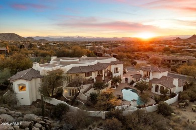 Welcome to this exquisite Santa Barbara style home located in on Troon Country Club in Arizona - for sale on GolfHomes.com, golf home, golf lot