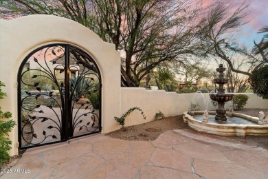 Welcome to this exquisite Santa Barbara style home located in on Troon Country Club in Arizona - for sale on GolfHomes.com, golf home, golf lot