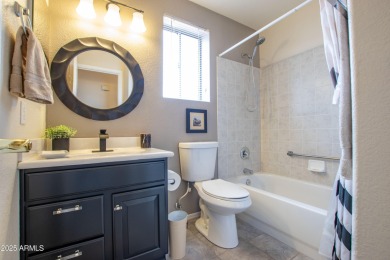 This move-in-ready residence, FULLY RENOVATED IN 2023, boasts a on Tuscany Falls At Pebble Creek in Arizona - for sale on GolfHomes.com, golf home, golf lot