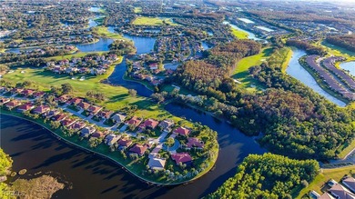 Wow! Lovely partially furnished Milan floorplan lakefront home on Pelican Preserve Golf Club in Florida - for sale on GolfHomes.com, golf home, golf lot