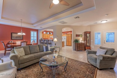 This popular Sienna floor plan sits on a peaceful common area on Tuscany Falls At Pebble Creek in Arizona - for sale on GolfHomes.com, golf home, golf lot