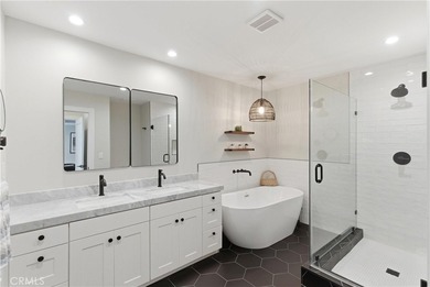 Luxurious single-story modern Dover model is located on a quiet on Big Canyon Country Club in California - for sale on GolfHomes.com, golf home, golf lot