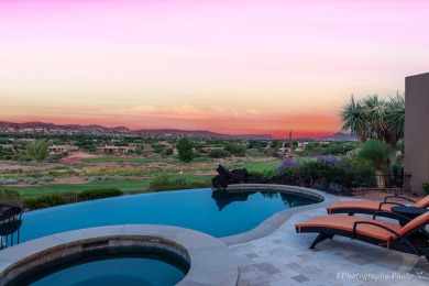 This gorgeous Entrada home sits above hole #13 of the golf on Entrada at Snow Canyon in Utah - for sale on GolfHomes.com, golf home, golf lot