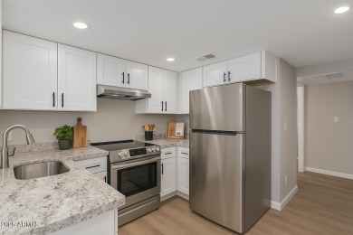 Experience luxury living in this fully remodeled 1-bedroom on Scottsdale Shadows in Arizona - for sale on GolfHomes.com, golf home, golf lot