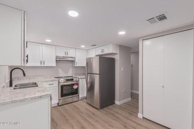 Experience luxury living in this fully remodeled 1-bedroom on Scottsdale Shadows in Arizona - for sale on GolfHomes.com, golf home, golf lot