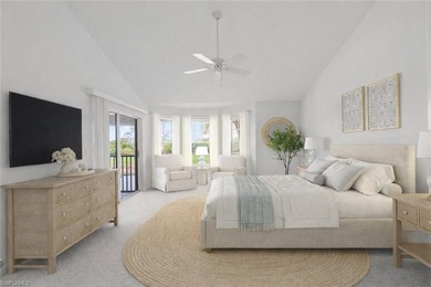 Sweeping lake and golf course views with no buildings beyond on Estero Country Club in Florida - for sale on GolfHomes.com, golf home, golf lot