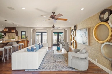 Elegant Mediterranean-style home with sweeping GOLF COURSE & BAY on Coronado Municipal Golf Course in California - for sale on GolfHomes.com, golf home, golf lot