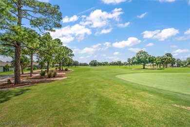 Darling Villa with screened lanai overlooking the 12th green of on Lehigh Resort Club in Florida - for sale on GolfHomes.com, golf home, golf lot