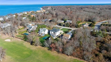 This stunning new custom home offers beautiful water views of on Islands End Golf and Country Club, Inc. in New York - for sale on GolfHomes.com, golf home, golf lot