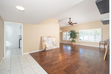 PREMIUM LEADED GLASS DOUBLE ENTRY DOORS OPEN TO THE SOARING on Sun City Lakes West and East in Arizona - for sale on GolfHomes.com, golf home, golf lot