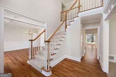 Tucked away on a quiet, double cul-de-sac street in Brookstone on Brookstone Golf and Country Club in Georgia - for sale on GolfHomes.com, golf home, golf lot