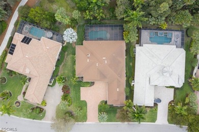 The 3 bedroom 3.5 bathroom home has a beautiful front elevation on Verandah Golf Course and Club in Florida - for sale on GolfHomes.com, golf home, golf lot