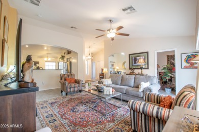 This move-in-ready residence, FULLY RENOVATED IN 2023, boasts a on Tuscany Falls At Pebble Creek in Arizona - for sale on GolfHomes.com, golf home, golf lot