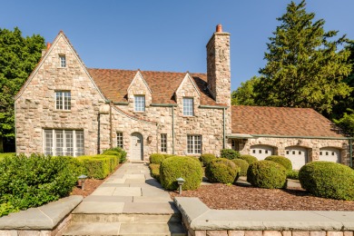 Elegant English Manor with 244 ft. of private Lake Michigan on Harbour Shores Golf Course in Michigan - for sale on GolfHomes.com, golf home, golf lot