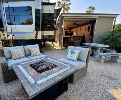 A luxury RV on a lot with a fantastic view and complete on Rancho California RV Resort in California - for sale on GolfHomes.com, golf home, golf lot