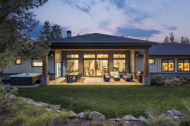Built in 2022 and perfectly positioned on the 9th hole of the on Aspen Lakes Golf Course in Oregon - for sale on GolfHomes.com, golf home, golf lot