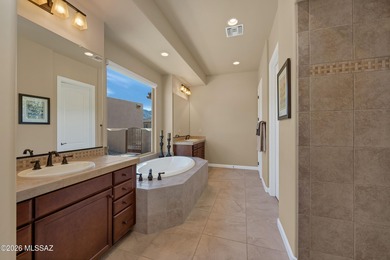 Located on corner lot in The Preserve, this 2011 Sabino offers on Saddlebrooke Golf Course in Arizona - for sale on GolfHomes.com, golf home, golf lot