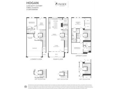 CADENCE HOMES HOGAN floor plan.  Three story, modern elevation on TPC Four Seasons Las Colinas in Texas - for sale on GolfHomes.com, golf home, golf lot