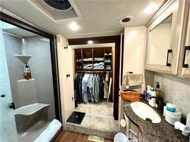 A luxury RV on a lot with a fantastic view and complete on Rancho California RV Resort in California - for sale on GolfHomes.com, golf home, golf lot