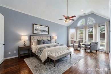 Set high on almost .4-acre corner lot in Lakeside Crossing, this on Stonebridge Ranch Country Club in Texas - for sale on GolfHomes.com, golf home, golf lot