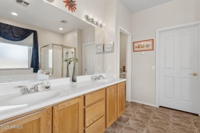 Beautiful single-level home with no interior steps features 3 on The Golf Club At Johnson Ranch in Arizona - for sale on GolfHomes.com, golf home, golf lot