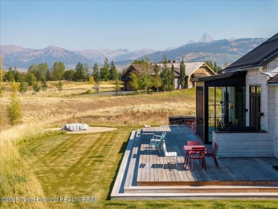 Stunning 4 bed, 4.5 bath Tributary Cabin with pond & Teton on Huntsman Springs Golf Club in Idaho - for sale on GolfHomes.com, golf home, golf lot