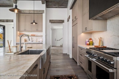 Stunning 4 bed, 4.5 bath Tributary Cabin with pond & Teton on Huntsman Springs Golf Club in Idaho - for sale on GolfHomes.com, golf home, golf lot