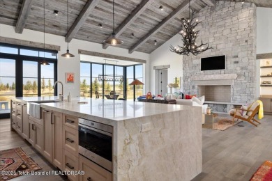 Stunning 4 bed, 4.5 bath Tributary Cabin with pond & Teton on Huntsman Springs Golf Club in Idaho - for sale on GolfHomes.com, golf home, golf lot