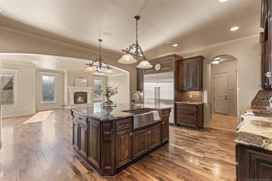 This stunning custom estate, located in a desirable gated on Indian Springs Country Club in Oklahoma - for sale on GolfHomes.com, golf home, golf lot