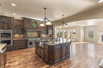 This stunning custom estate, located in a desirable gated on Indian Springs Country Club in Oklahoma - for sale on GolfHomes.com, golf home, golf lot