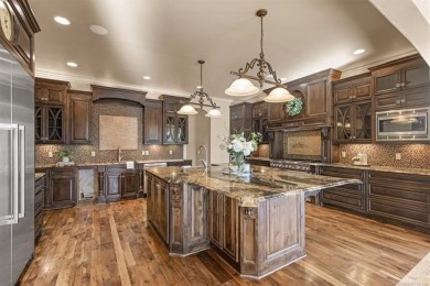 This stunning custom estate, located in a desirable gated on Indian Springs Country Club in Oklahoma - for sale on GolfHomes.com, golf home, golf lot