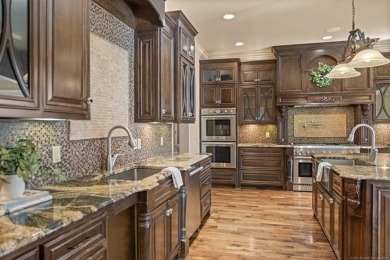 This stunning custom estate, located in a desirable gated on Indian Springs Country Club in Oklahoma - for sale on GolfHomes.com, golf home, golf lot