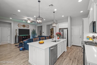 Immaculate San Bernardino model, built in 2021, brimming with on Canoa Ranch Golf Club in Arizona - for sale on GolfHomes.com, golf home, golf lot