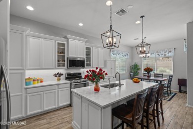Immaculate San Bernardino model, built in 2021, brimming with on Canoa Ranch Golf Club in Arizona - for sale on GolfHomes.com, golf home, golf lot