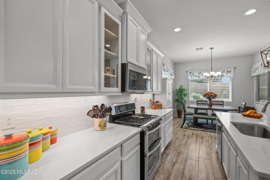 Immaculate San Bernardino model, built in 2021, brimming with on Canoa Ranch Golf Club in Arizona - for sale on GolfHomes.com, golf home, golf lot