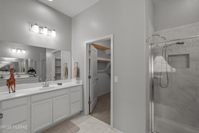 Immaculate San Bernardino model, built in 2021, brimming with on Canoa Ranch Golf Club in Arizona - for sale on GolfHomes.com, golf home, golf lot