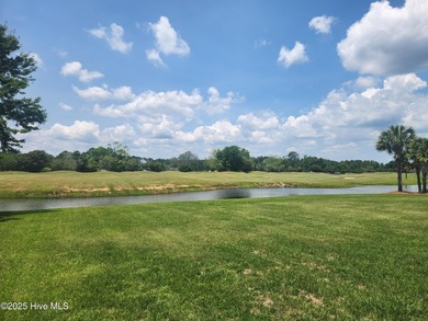 Expansive open views of Lions Paw #13 fairway and pond from this on Ocean Ridge Plantation in North Carolina - for sale on GolfHomes.com, golf home, golf lot