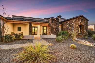 Experience luxury in this netzero, solar-powered on Superstition Mountain Club - Lost Gold in Arizona - for sale on GolfHomes.com, golf home, golf lot