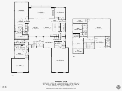 Experience luxury and lifestyle in this exceptional 5-bedroom, 5 on Hasentree Club in North Carolina - for sale on GolfHomes.com, golf home, golf lot