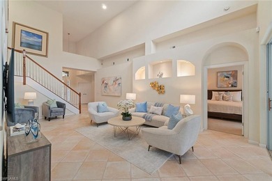 Sun-drenched southern exposure, a stunning updated pool, and on Shadow Wood Country Club in Florida - for sale on GolfHomes.com, golf home, golf lot