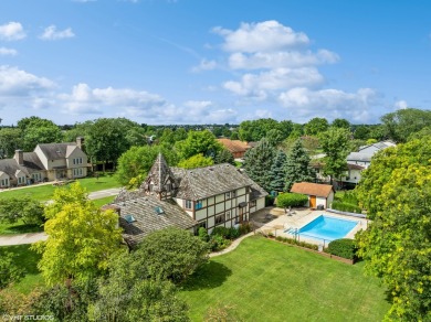 This unique custom-built Tudor-style home offers stunning views on Wedgewood Golf Course in Illinois - for sale on GolfHomes.com, golf home, golf lot