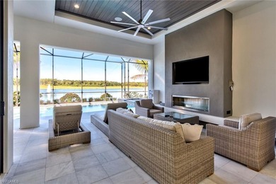 Stunning custom residence offering picturesque lake and on Miromar Lakes Golf Club in Florida - for sale on GolfHomes.com, golf home, golf lot
