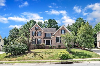 This stately, brick front home in popular Brier Creek golf on Brier Creek Country Club in North Carolina - for sale on GolfHomes.com, golf home, golf lot