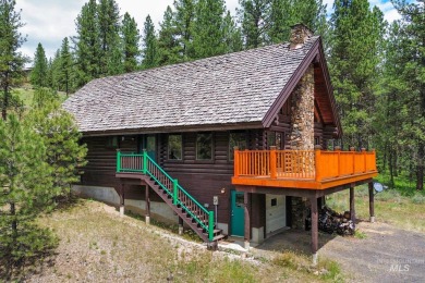 Custom, two-level True log cabin in the desirable Golf Course on Meadowcreek Golf Resort in Idaho - for sale on GolfHomes.com, golf home, golf lot