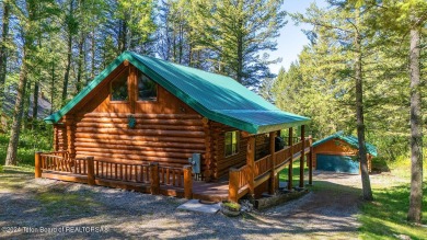 Escape to your own hand-hewn log retreat nestled in the woods of on Cedar Creek Golf Course in Wyoming - for sale on GolfHomes.com, golf home, golf lot