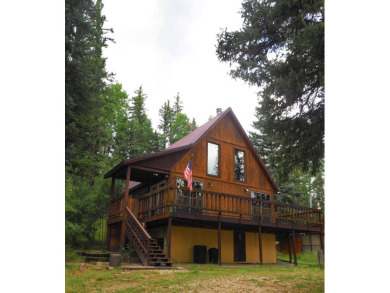Discover this updated cabin retreat steps from golfing, fishing on El Valle Escondido Golf Course in New Mexico - for sale on GolfHomes.com, golf home, golf lot