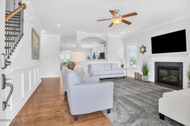 This two-story coastal craftsman style house is a rare on Beau Rivage Golf and Resort in North Carolina - for sale on GolfHomes.com, golf home, golf lot