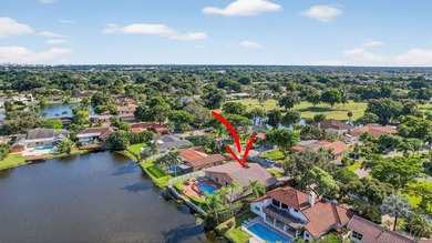 RARELY AVAILABLE POOL, LAKE  and GOLF COURSE views from this on Jacaranda Golf Club in Florida - for sale on GolfHomes.com, golf home, golf lot
