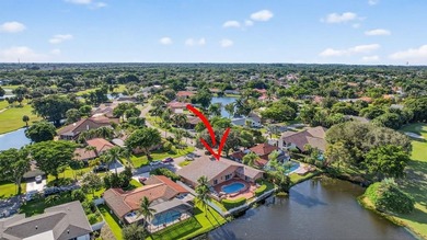 RARELY AVAILABLE POOL, LAKE  and GOLF COURSE views from this on Jacaranda Golf Club in Florida - for sale on GolfHomes.com, golf home, golf lot