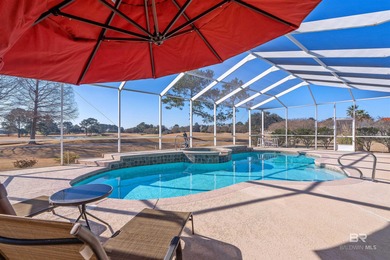 Heated pool with dual fountains. Golf course views with coastal on Craft Farms - Cypress Bend in Alabama - for sale on GolfHomes.com, golf home, golf lot